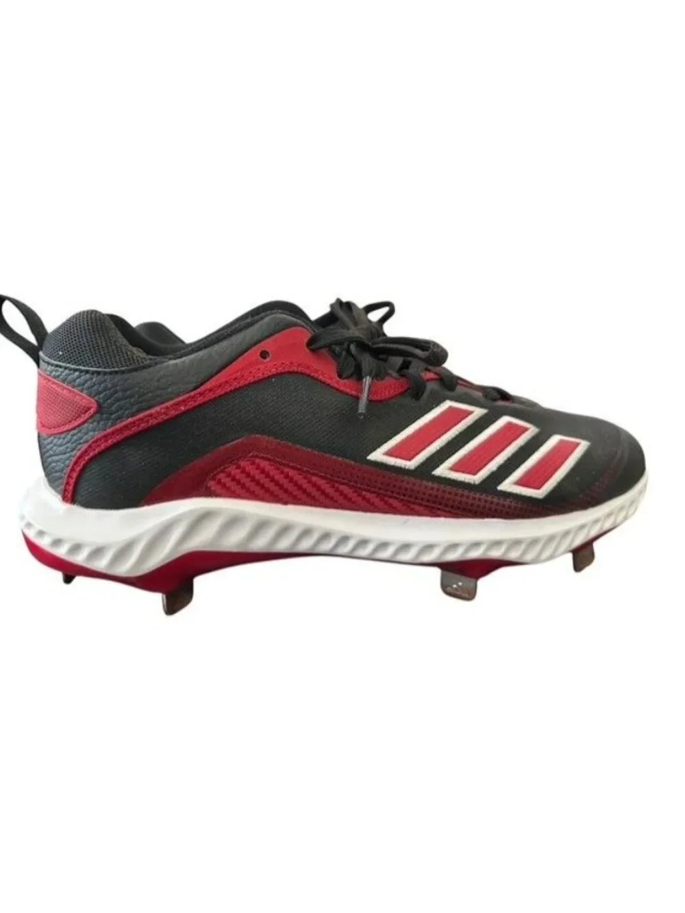 Adidas ICON 6 Metal Baseball Cleats ‘Power Red Black’ FV9348 Men's 9 New / Other